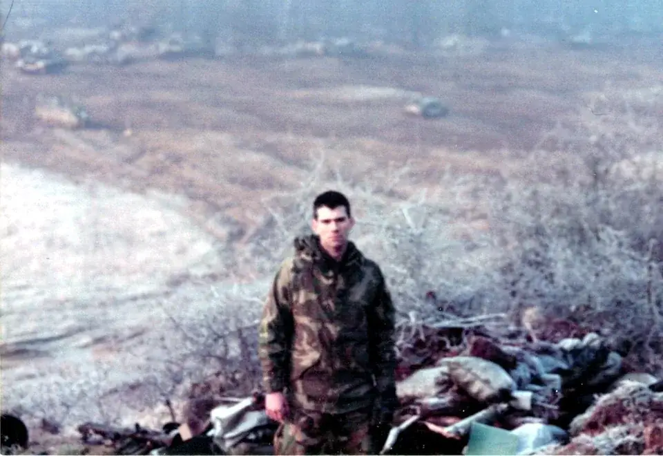 Alex in the field at Hohenfels, Germany